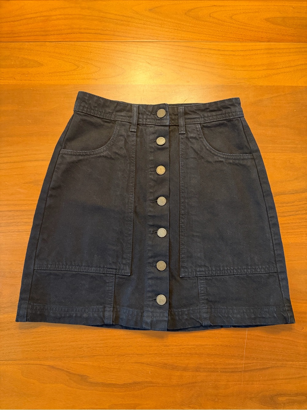 stradivarius Black Button-Front Mini Skirt
